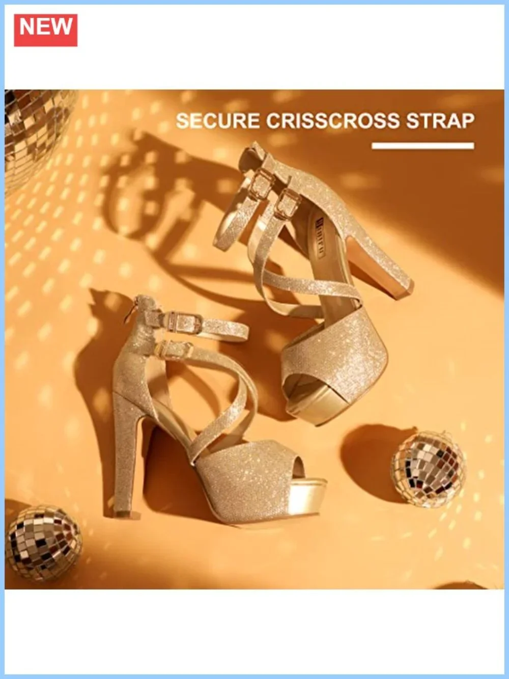 Crisscross Platform Chunky Heels Peep Toe